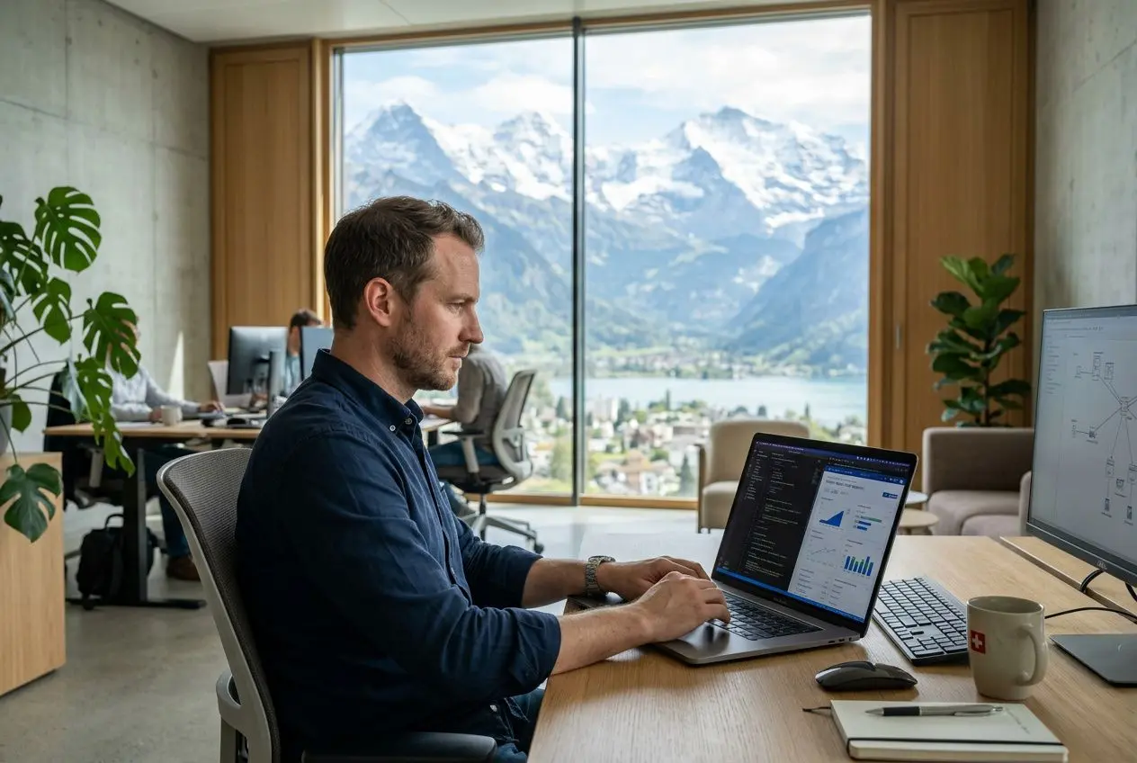 developpeur travaillant sur une mission it en suisse
